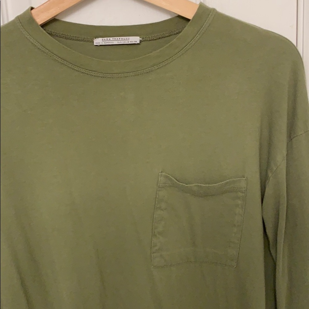 Zara olive long sleeve top size medium - Picture 2 of 3